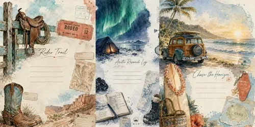 Western Travel Ephemera Scrapbooks generated by chatgpt-image
