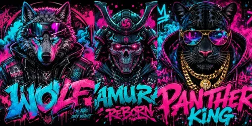Neon Graffiti Beast Poster Masterpieces generated by chatgpt-image