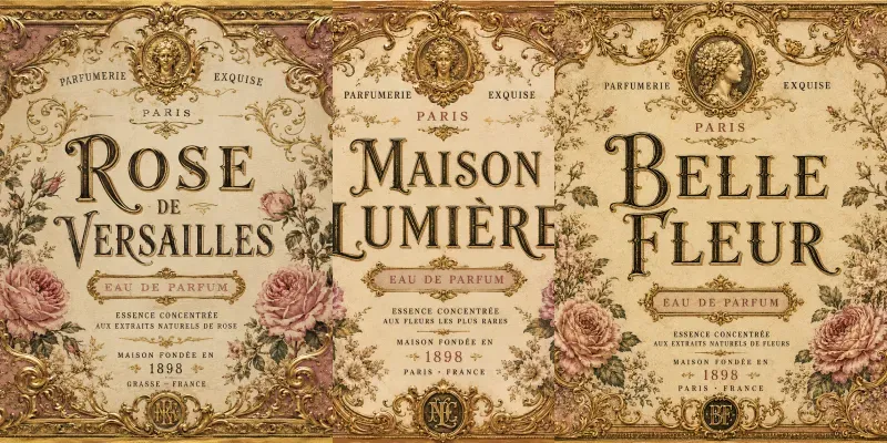 Antique French Perfume Labels generated by undefined