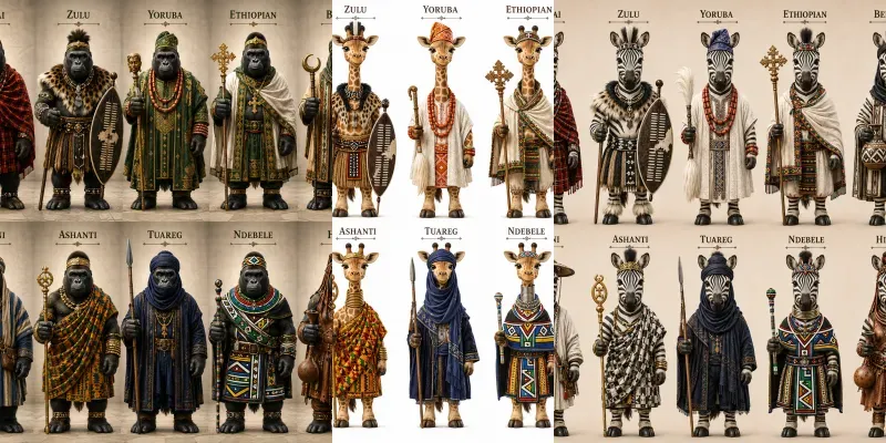 3D African Heritage Animals generated by undefined