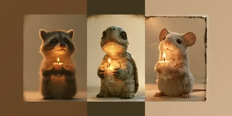 Vintage 3D Animal Candles generated by undefined