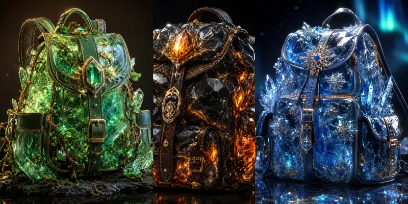 Crystal Fantasy Backpacks 3D generated by undefined