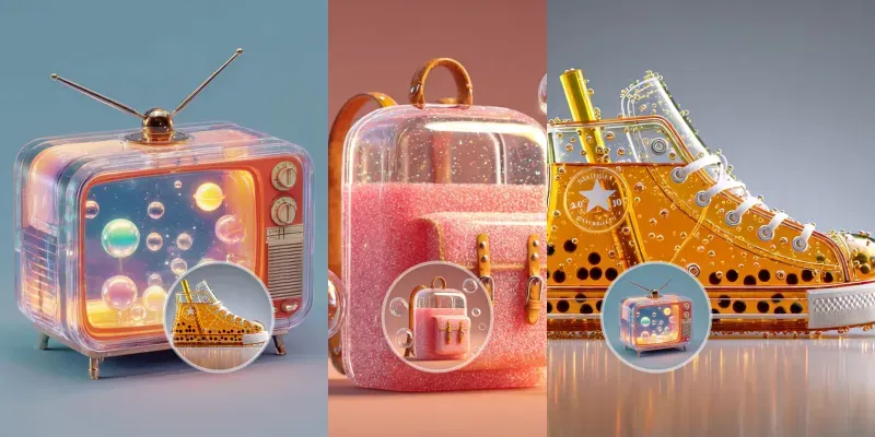 3D Render Transparent Liquid Objects generated by undefined
