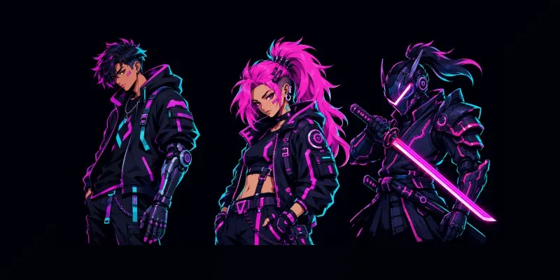 Cyberpunk Anime Vector Character Generator generated by undefined
