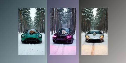 Cars And Animals Snowy Cinematic Worlds generated by grok-video