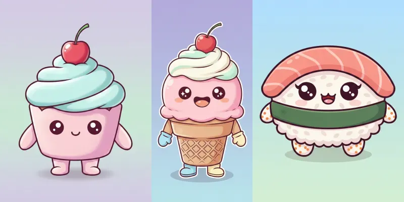 Cute Food Characters generated by undefined