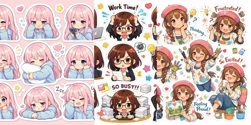 Cute Anime Sticker Kits generated by undefined