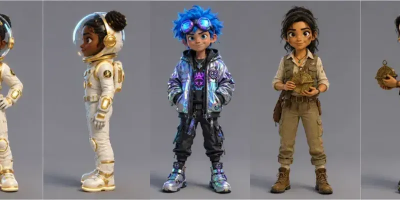 3D Pixar Character Turnarounds generated by undefined