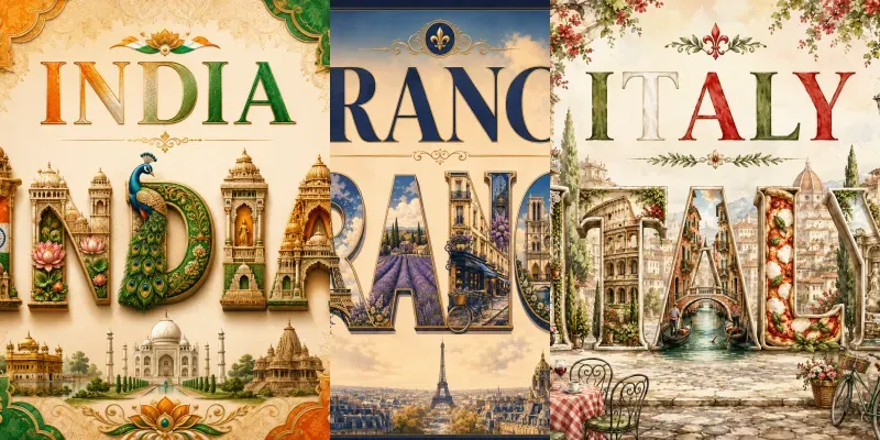 Country Landmark Letter Art generated by undefined