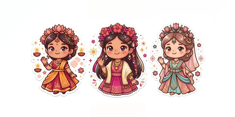 Cultural Princess Sticker Art generated by undefined