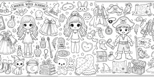 Whimsical Dressup Paper Dolls Cute generated by chatgpt-image