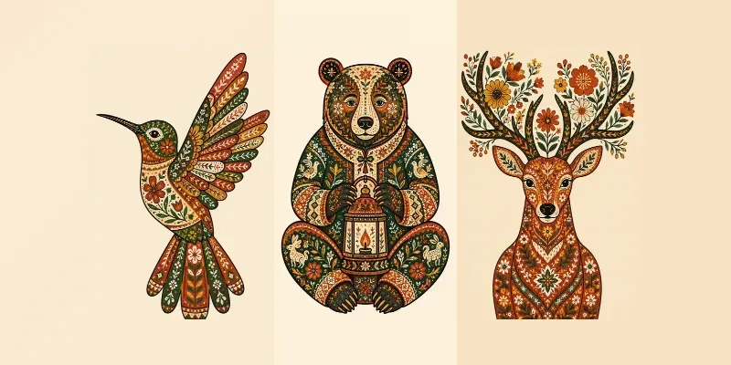 Folk Art Botanical Spirits generated by undefined