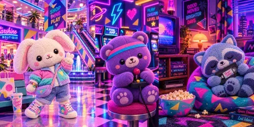 80s Neon Plush Toy Art generated by chatgpt-image