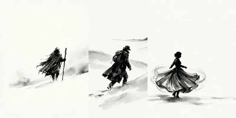 Minimalist Ink Wash Winter Solitudes generated by undefined
