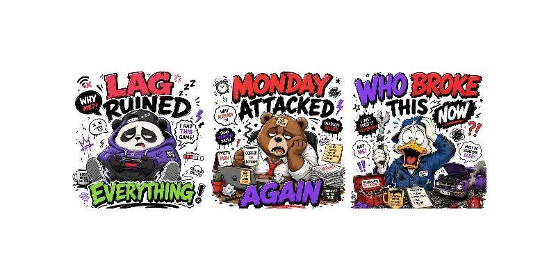 Funny Cartoon Chaos Stickers generated by undefined