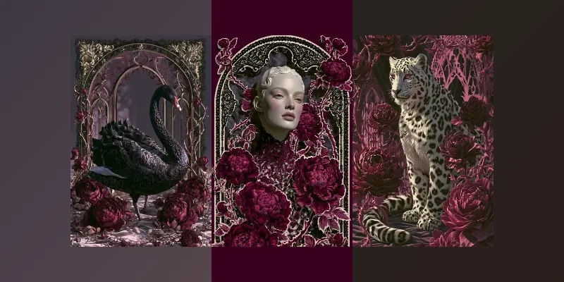 Gothic Lace Peony Couture Art generated by undefined