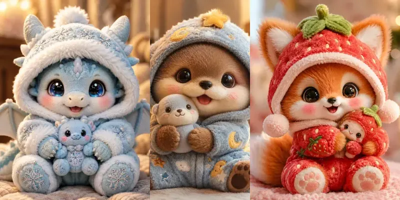 Cute Cozy Plush Character Portraits Magic generated by undefined
