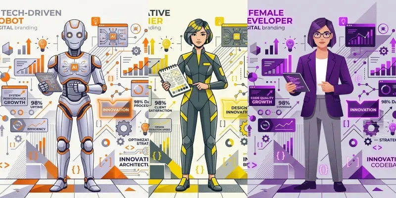 Flat Vector Startup Character Branding generated by undefined
