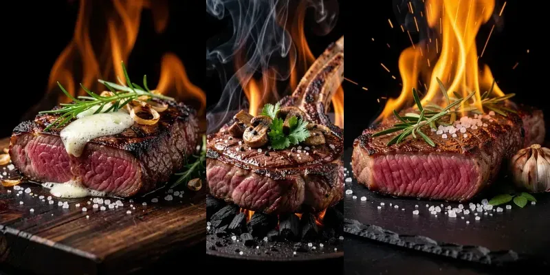 Gourmet Wagyu Steak Macro Photography generated by undefined