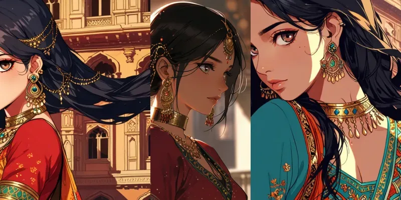 Indian Anime Style Queens generated by undefined
