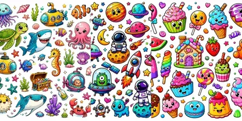 Colorful Doodle Sticker Collections generated by chatgpt-image