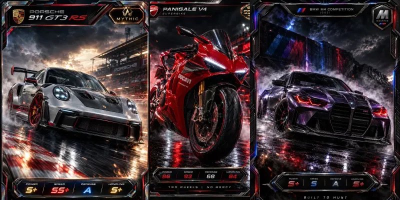 Cinematic Vehicle Trading Card Creations
