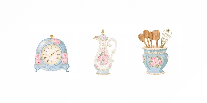Romantic French Kitchen Watercolors generated by undefined