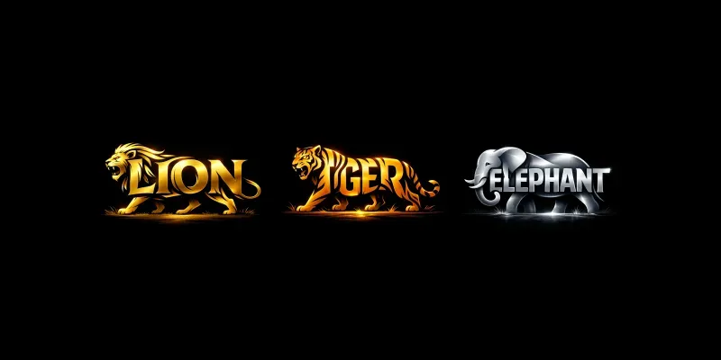 Animal Text Silhouette Logo Packs generated by undefined