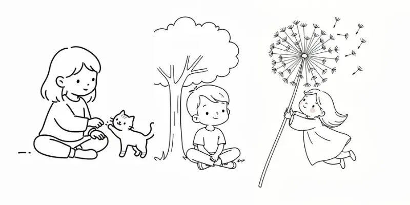 Cute Childlike Doodle Line Drawings generated by undefined