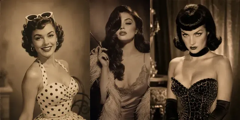 Vintage 50s Hollywood Glamour Portraits generated by undefined
