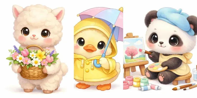 Cute Kawaii Pastel Characters generated by undefined
