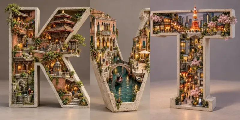 Places Inside Giant Letters