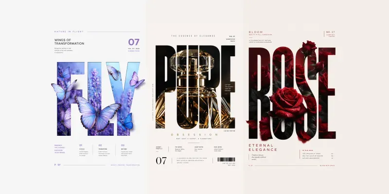 Editorial Typography Posters generated by undefined