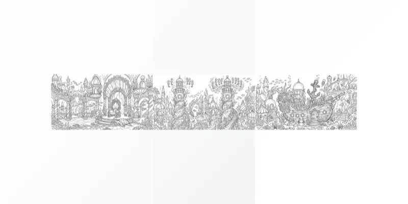 Enchanted Underwater City Coloring Pages generated by undefined