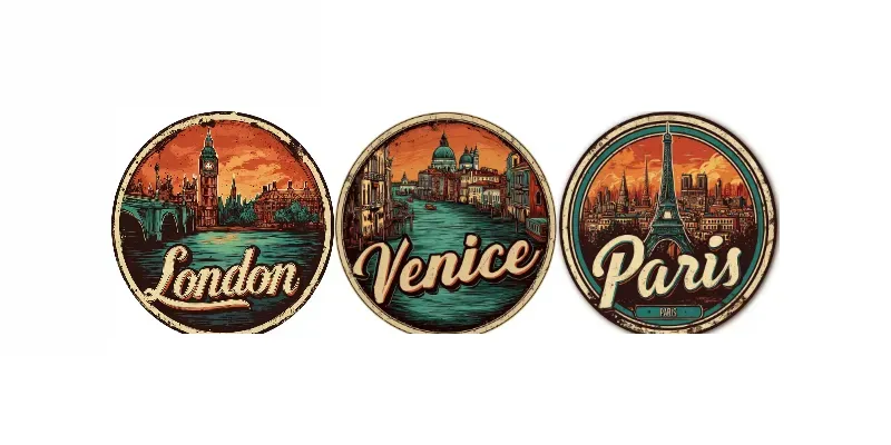 Vintage City Badges generated by undefined