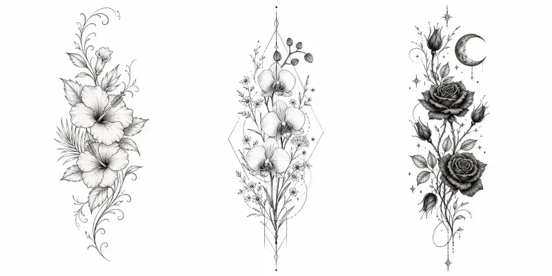 Elegant Botanical Lineart Tattoo Collections generated by undefined