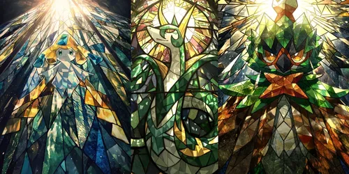 Exquisite Stained Glass Pokemon Designs generated by midjourney