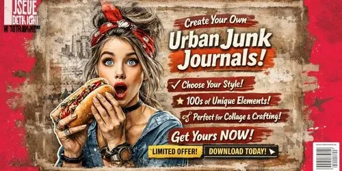 Summer Urban City Junk Journals generated by midjourney