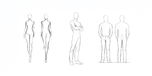 Fashion Croquis Figures Mannequins generated by midjourney