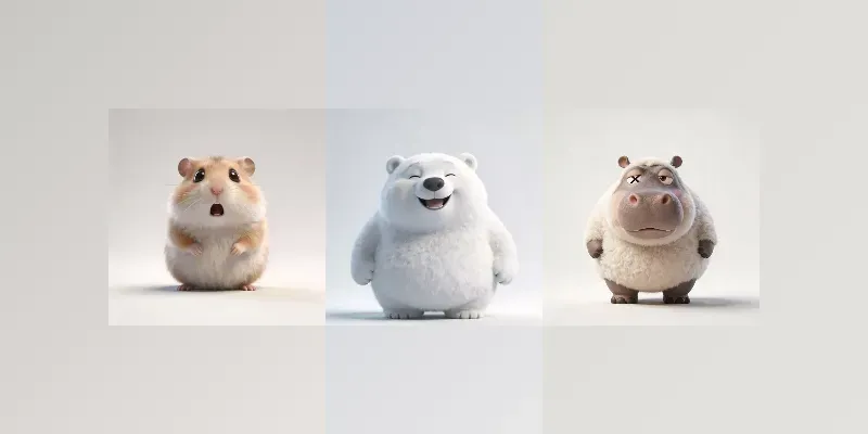 Cute 3D Fluffy Animals generated by undefined