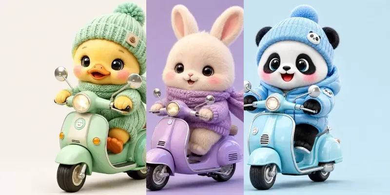 Cute Winter Mascot Scooters generated by undefined