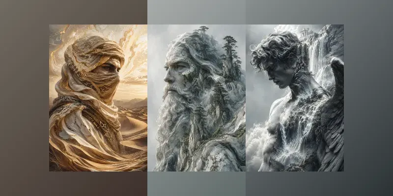 Dual Stone Portraits generated by undefined