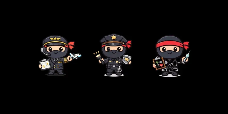 Ninja At Work Clip Art generated by undefined