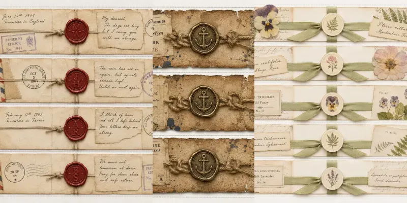 Junk Journal Ephemera Belly Bands generated by undefined