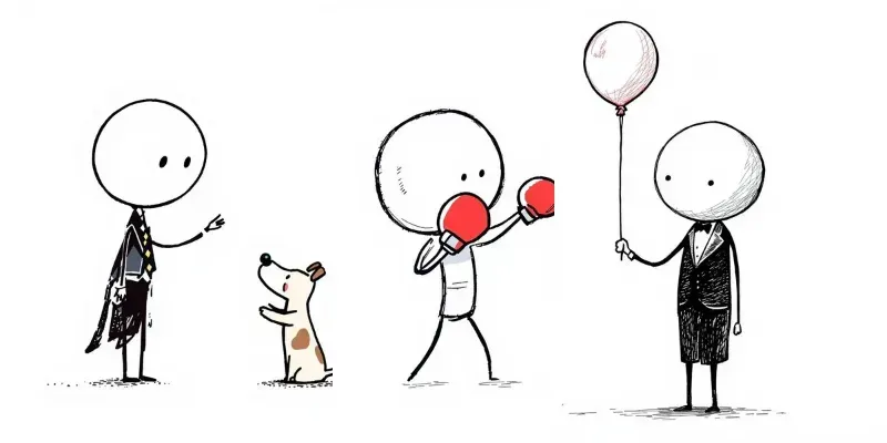 Stickman Lines Minimalistic Cute Art generated by undefined