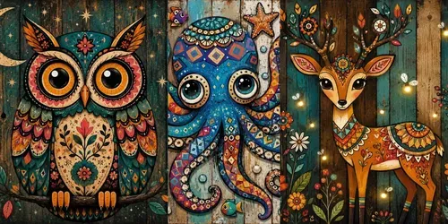 Whimsical Folk Pop Art Sets generated by chatgpt-image