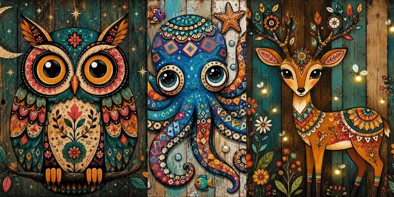 Whimsical Folk Pop Art Sets generated by undefined