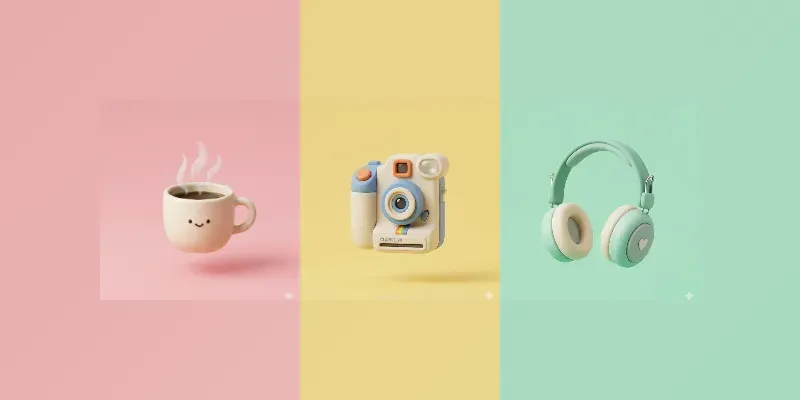 Cute Minimalist 3D Icons generated by undefined