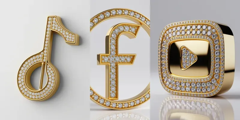 Luxury Gold 3D App Icons generated by undefined