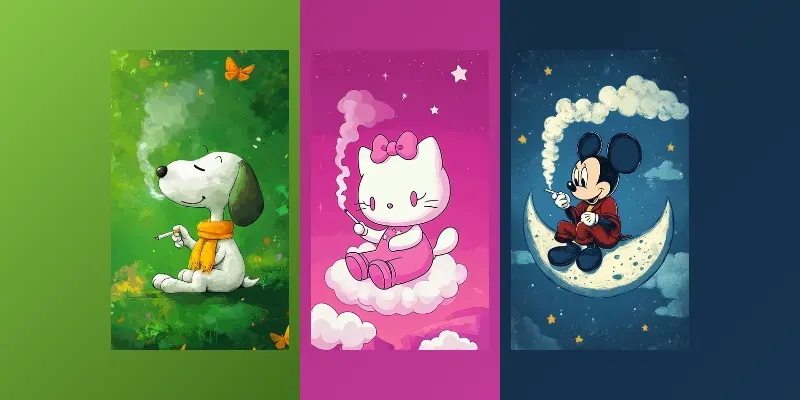 Smoking Cartoon Characters Illustrations generated by undefined